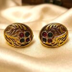 Rajkot Oval Studs with Multigem Stones