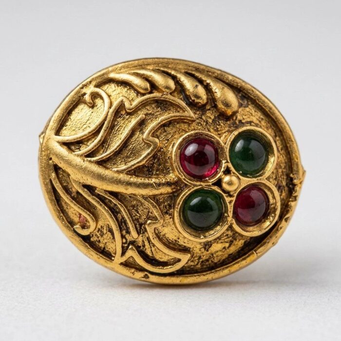 Rajkot Oval Studs with Multigem Stones - Image 3
