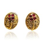 Rajkot Oval Studs with Ruby Stones