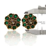 Rajkot Gold-Plated Royal Green Ear Studs - Image 3