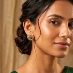 Rajkot Navratna Motif Gold Plated Studs - Image 3