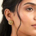 Rajkot Mint Floral Motif Gold Plated Studs - Image 3