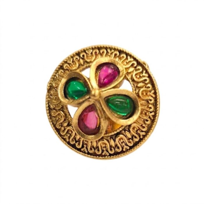 Rajkot-Crafted Gold-Plated Stone Ear Studs - Image 2