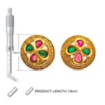 Rajkot-Crafted Gold-Plated Stone Ear Studs - Image 5