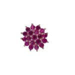 925 Sterling Silver Ruby Cluster Stud Earrings - Image 7