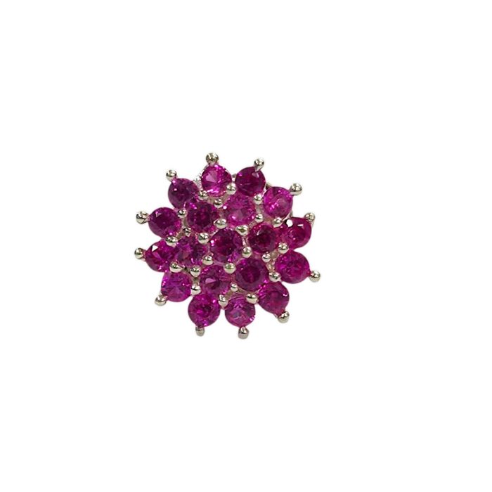 925 Sterling Silver Ruby Cluster Stud Earrings - Image 7