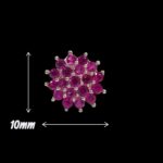 925 Sterling Silver Ruby Cluster Stud Earrings - Image 5