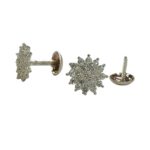 925 Sterling Silver White Cluster Stud Earrings - Image 2
