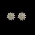 925 Sterling Silver White Cluster Stud Earrings - Image 6