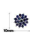 925 Sterling Silver Royal Blue Sapphire Cluster Studs - Image 5