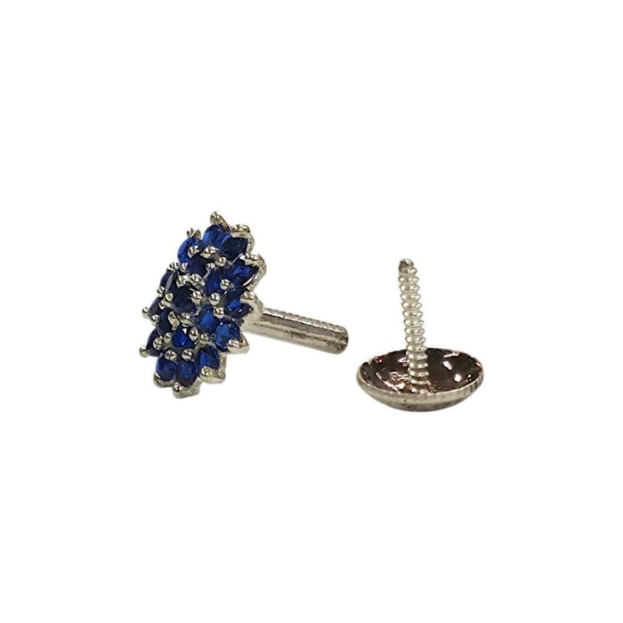 925 Sterling Silver Royal Blue Sapphire Cluster Studs - Image 6