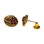 Rajkot Oval Studs with Ruby Stones - Image 2