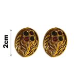 Rajkot Oval Studs with Multigem Stones - Image 6