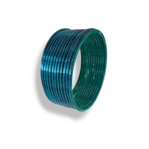 Peacock high gloss metal bangle set of 12