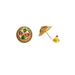 Rajkot-Crafted Gold-Plated Stone Ear Studs - Image 4