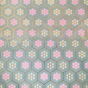 Teal Flowers Laminate