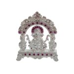 Pure Silver Lord Ganesha Idol with Ruby Accents
