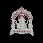 Pure Silver Lord Ganesha Idol with Ruby Accents - Image 5