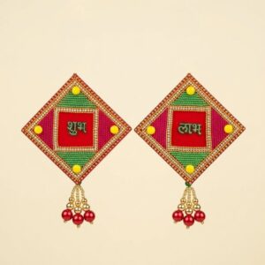 Handcrafted bead work on Acrylic Shubh Labh