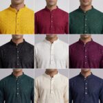 Party wear Cotton kurta with embroidery & sequin work - available in 9 Colors