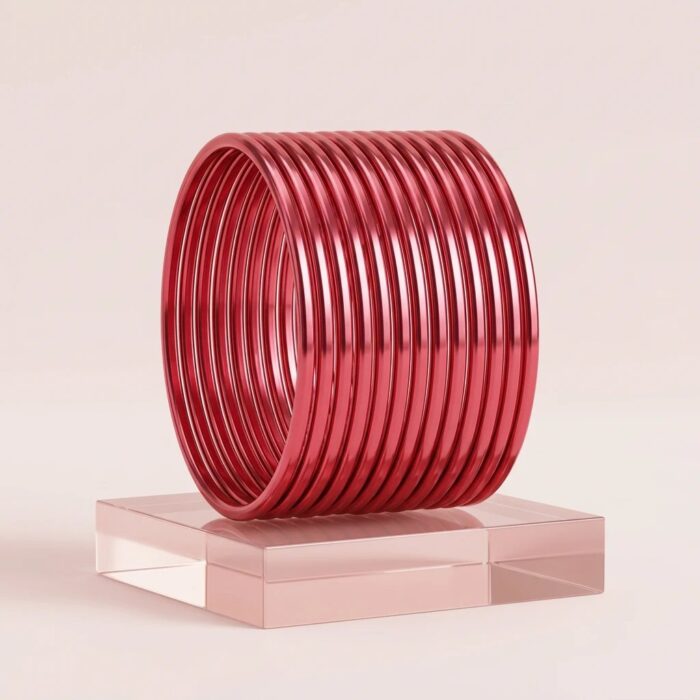 Glossy Metal Bangles - Set of 12 - Image 3