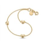 Elegant 925 Sterling Silver Gold-Plated Triple Heart Bracelet - Image 5