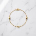 Elegant 925 Sterling Silver Gold-Plated Triple Heart Bracelet - Image 6