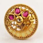 Rajkot Ruby & Diamond Gold-Plated Studs - Image 3