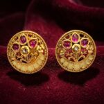 Rajkot Ruby & Diamond Gold-Plated Studs - Image 6
