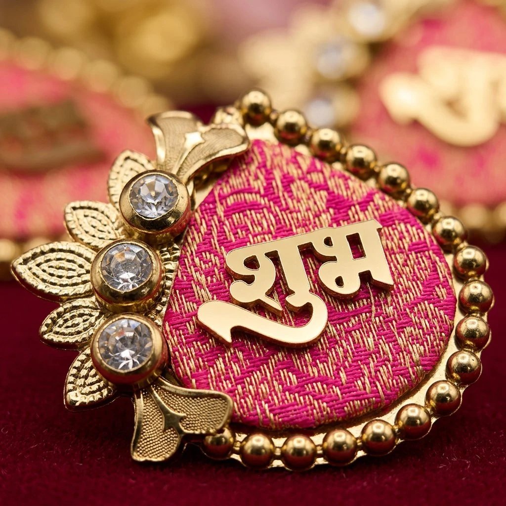 Small size handcrafted Shubh Labh Elegant Small size Shubh Labh for Home mandir for Diwali Decoration