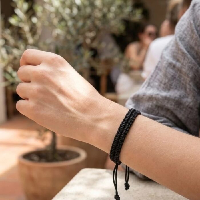Bold Black Thread Protection Bracelet - Image 7