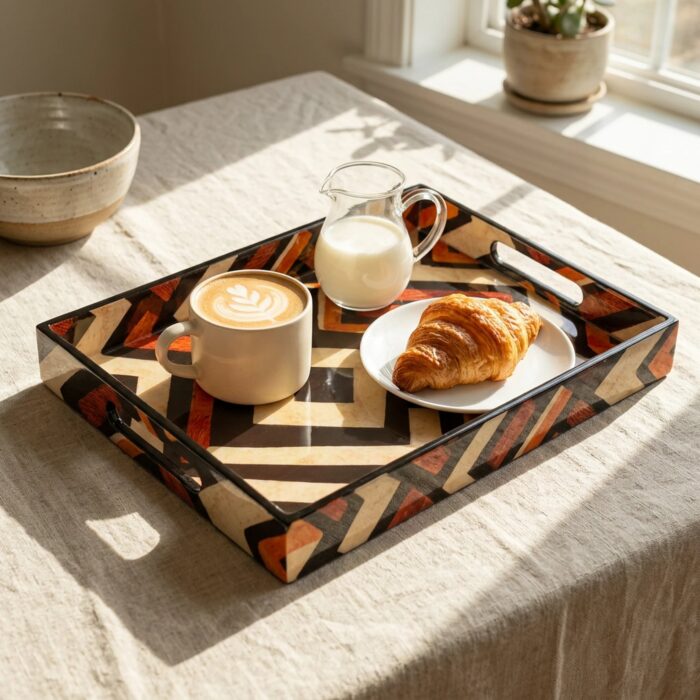 Serving Tray Set of 3 | Stylish Wooden Tray set | 6 Patterns - Image 8