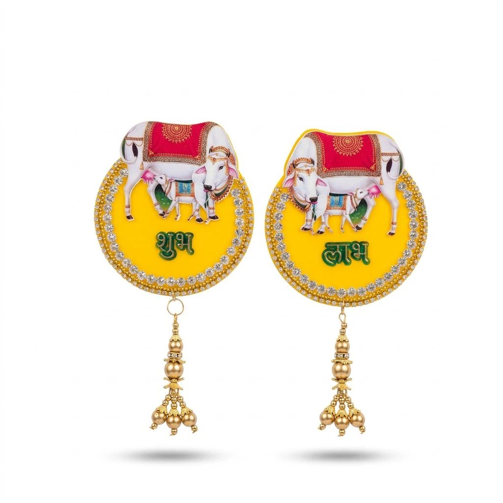 Shubh Labh with Kamdhenu Light weight Shubh Labh hanging for Diwali Decor