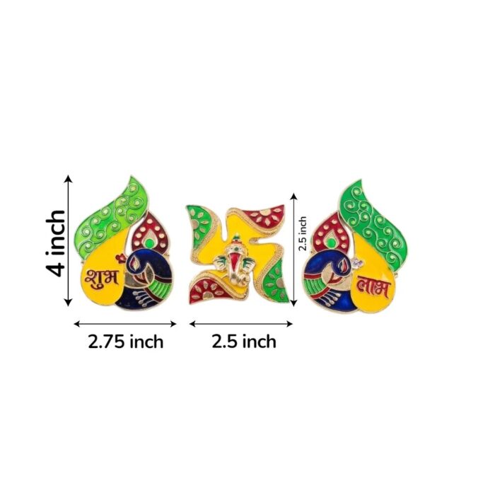 Dimensions of the acrylic shubh labh sticker set