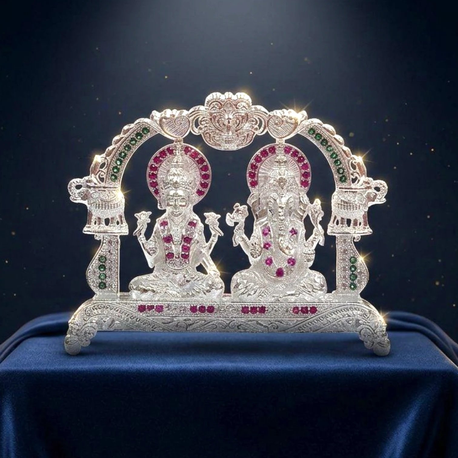 Lakshmi Ganesh Silver Idol(1).webp Lakshmi Ganesh Silver Idol