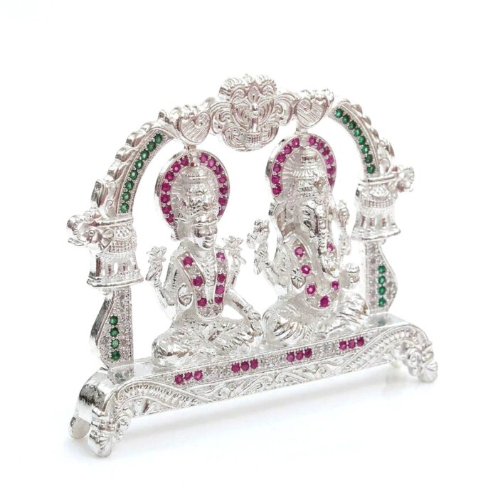 Pure Silver Goddess Lakshmi & Lord Ganesha Idol | Dazzle series - Image 5