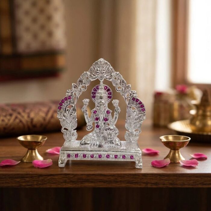 Pure Silver Goddess Lakshmi Idol - Image 6