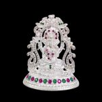 Small Solid Silver Ganesh Idol on a dark background