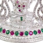 Close up of the Base of Silver Ganesh Idol