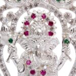 Close up of the silver Ganesh Idol