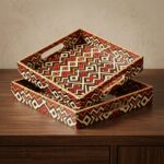 Serving Tray Set of 2 - Square | 5 Pattern - Image 3