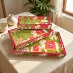 Serving Tray Set of 3 | Stylish Wooden Tray set | 6 Patterns - Image 7