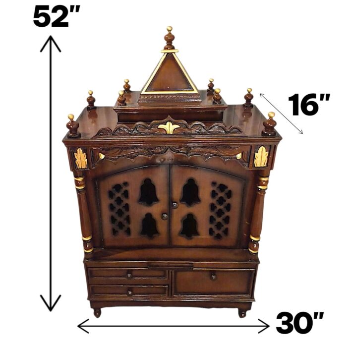 Large size wooden mandir-52inch | Puja mandir for home - Image 8