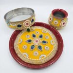 Decorated Karwa Chauth Thali Set with Lota & Channi - Image 8