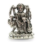 Close up of Pure Silver Ambe Maa Idol - Durga Murti