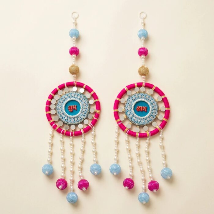 Beaded Shubh Labh Door Hanging – Set of 2 | - Image 4