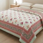 Handmade Jaipuri Cotton Reversible Quilt - Floral Gulistan Rajai