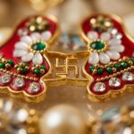 Close up of the decorated Charan Paduka of Goddess Lakshmi