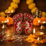 Decorated Lakshmi Charan paduka