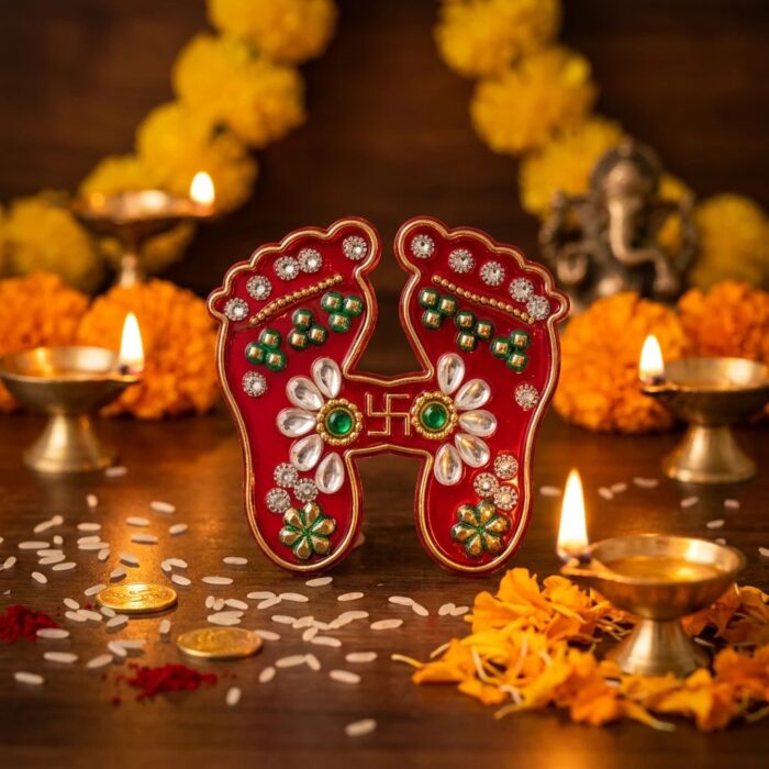 Decorated Lakshmi Charan paduka
